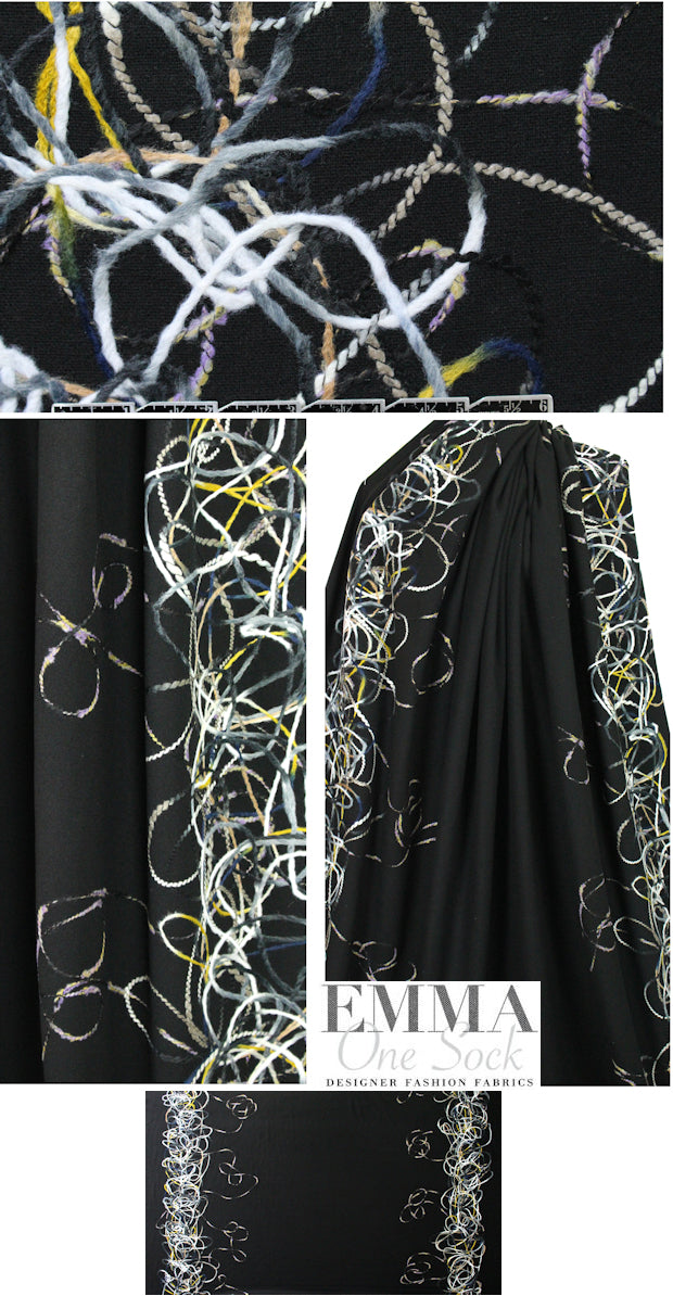 double border yarn scramble coating - earthtones/black