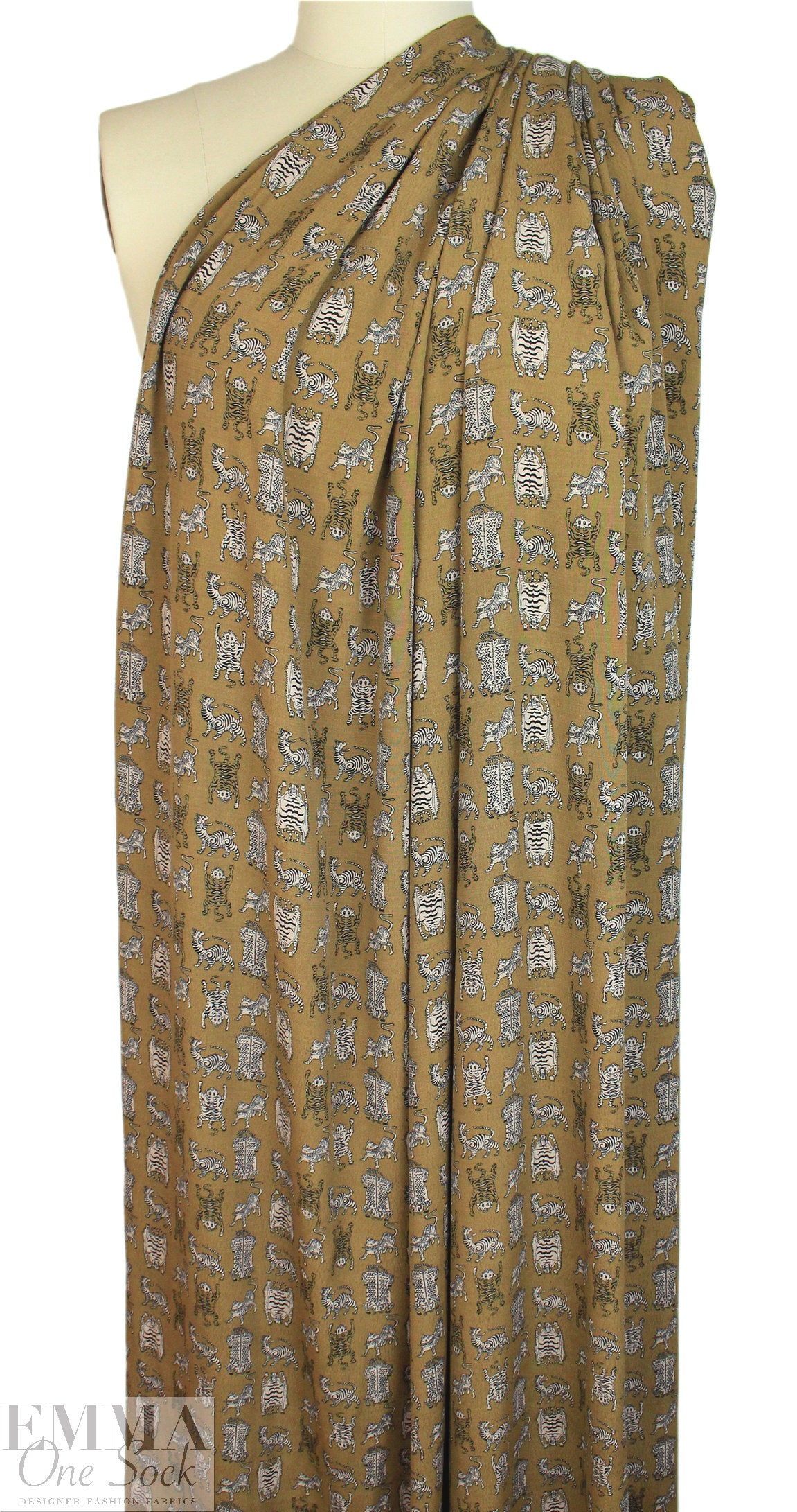 NY designer 'wild and quirky' drapey viscose crepe 1.375 yds