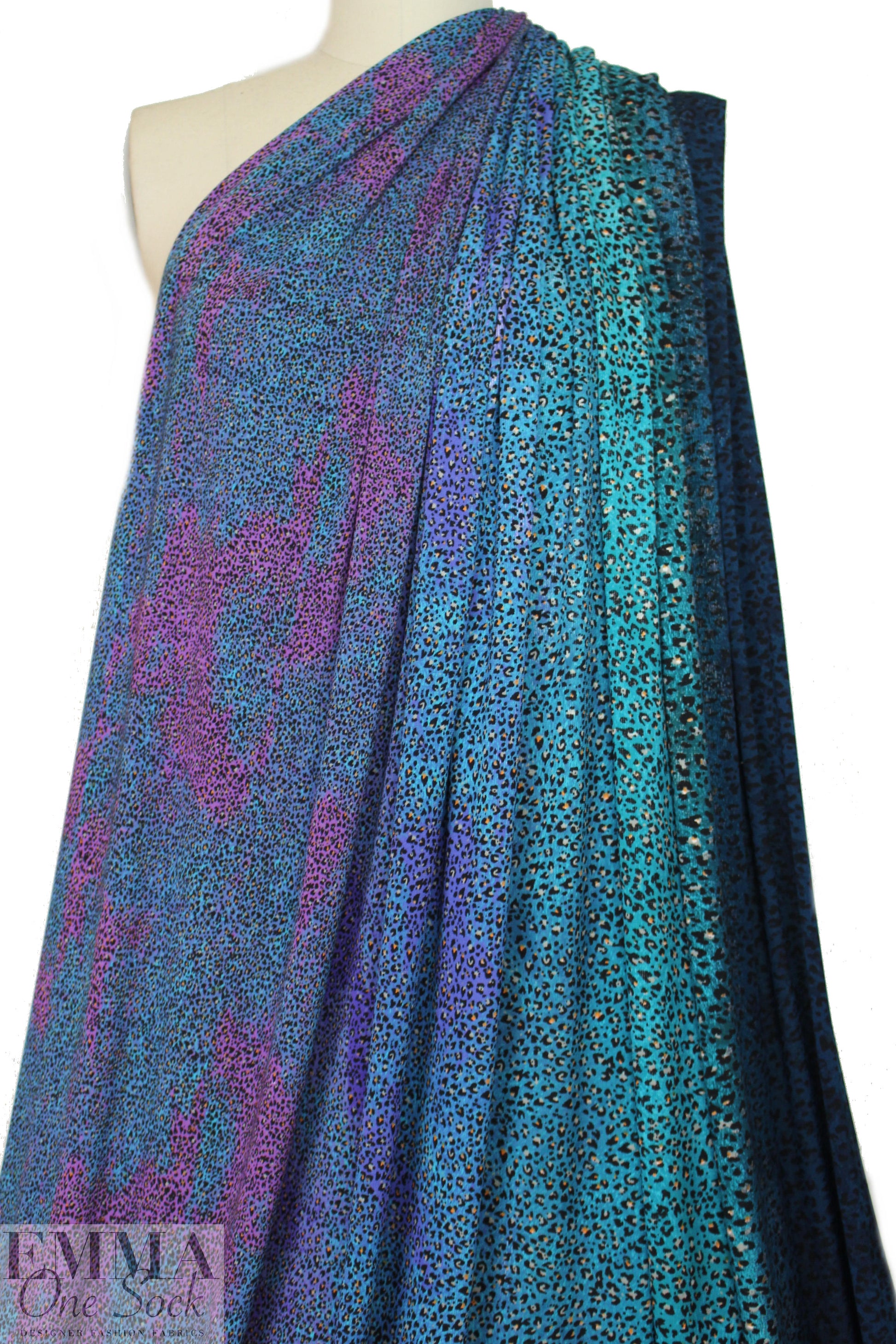 famous designer ombre animal beefy knit -turquoise