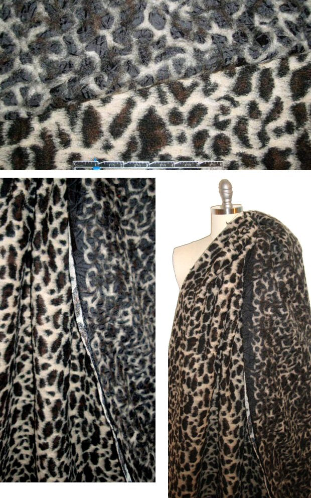 Italian animal fleece/'rip stop' infused novelty