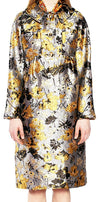 famous designer abstracted floral brocade - gold/silver