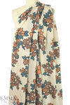 Italian stylized flowers applique' crepe sheer 1.875 yd