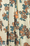 Italian stylized flowers applique' crepe sheer 1.75 yd