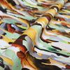 'artist's camo' printed stretch cotton woven, Oeko-Tex cert.