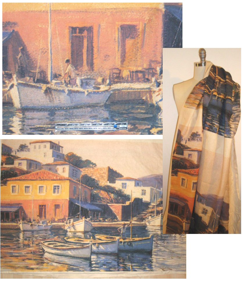 Italian cotton canvas art panel - PORTICCIOLO