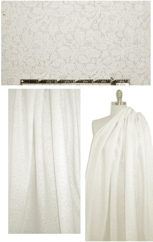 Rebecca Tayl0r cream cotton lace backed w/sweater knit