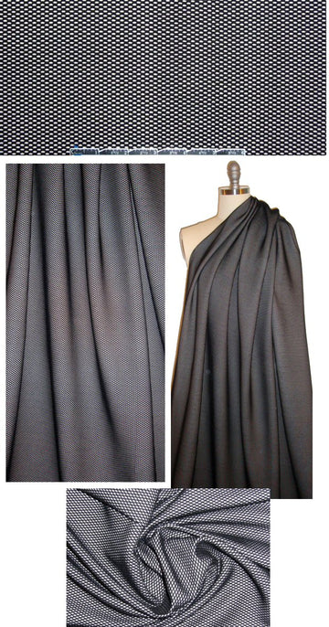 NY designer black mesh backed with ecru cotton 1.5 yd
