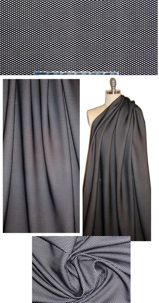 NY designer black mesh backed with ecru cotton 1.625 yd
