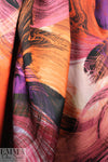 Italian fine lines abstract backed silk charmeuse 1.25 yds