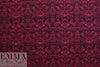 NY designer red/black filigree viscose crepe backed woven