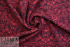 NY designer red/black filigree viscose crepe backed woven 1 yard