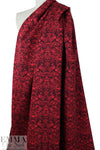 NY designer red/black filigree viscose crepe backed woven