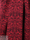 NY designer red/black filigree viscose crepe backed woven 1 yard