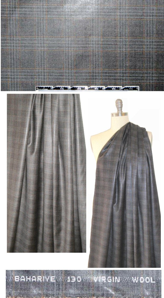 Bahariye 130 virgin wool plaid with sheen 1.625 yd