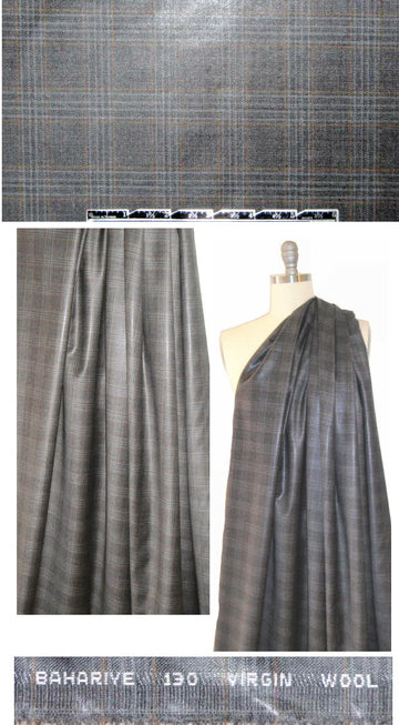 Bahariye 130 virgin wool plaid with sheen 1.625 yd
