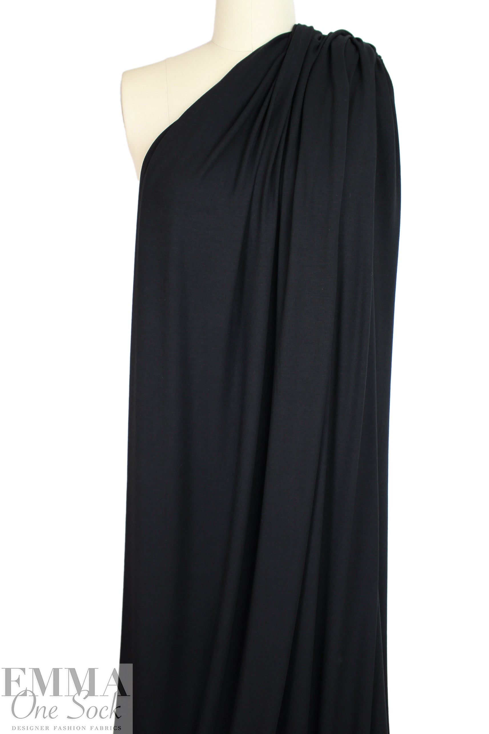 black Oeko-Tex bamboo/spandex 4-way jersey  .75 yds