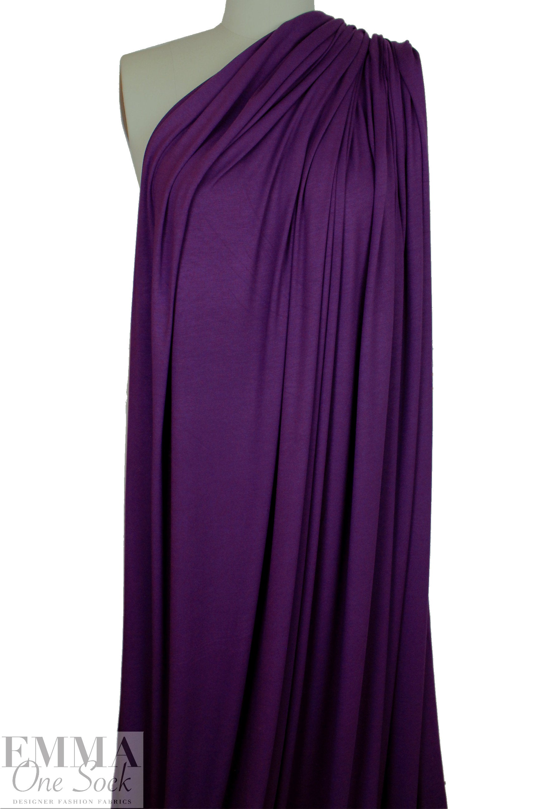 dark plum Oeko-Tex bamboo/spandex 4-way jersey  1 yard