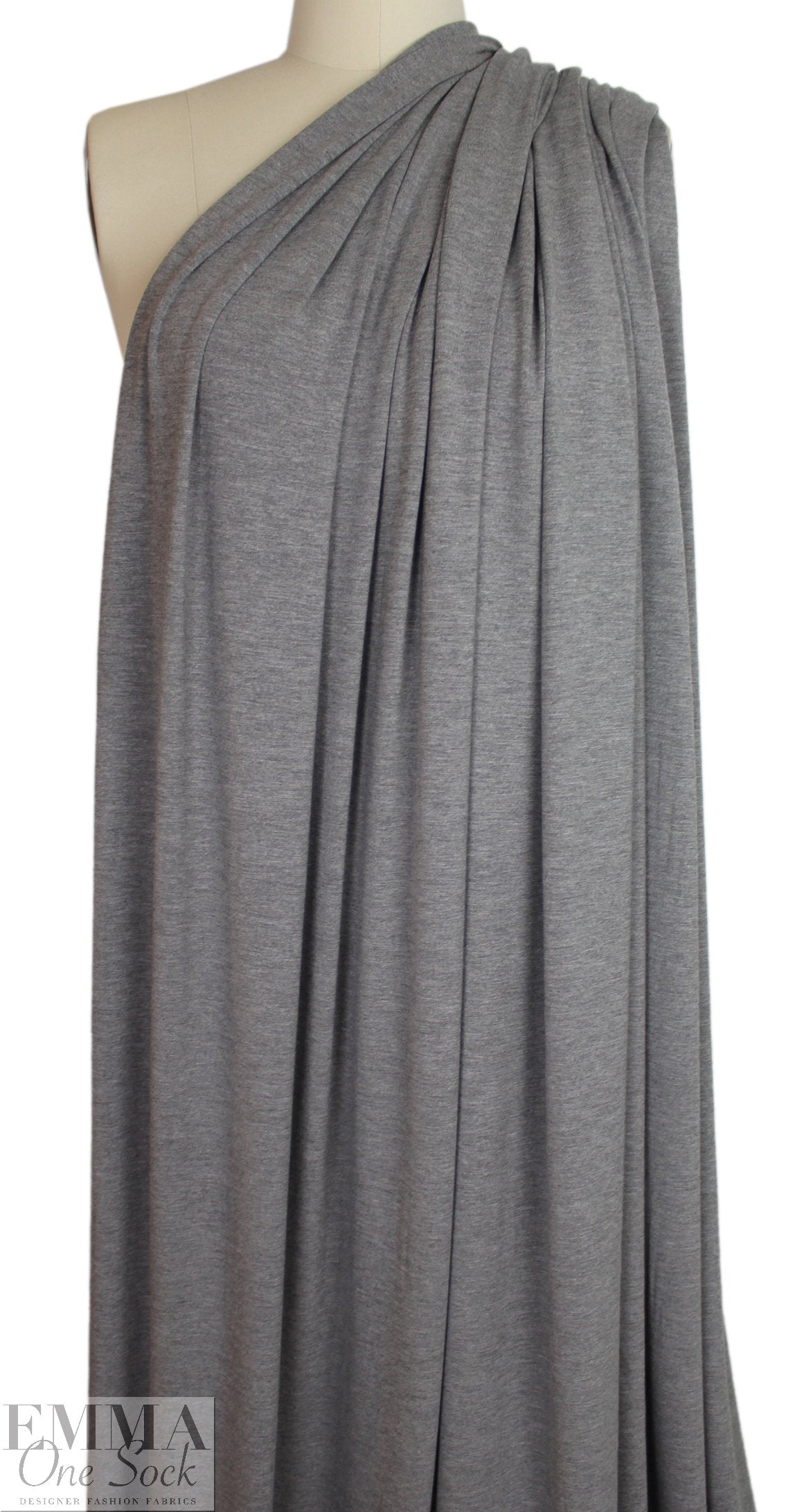 gray heather Oeko-Tex bamboo/spandex 4-way jersey