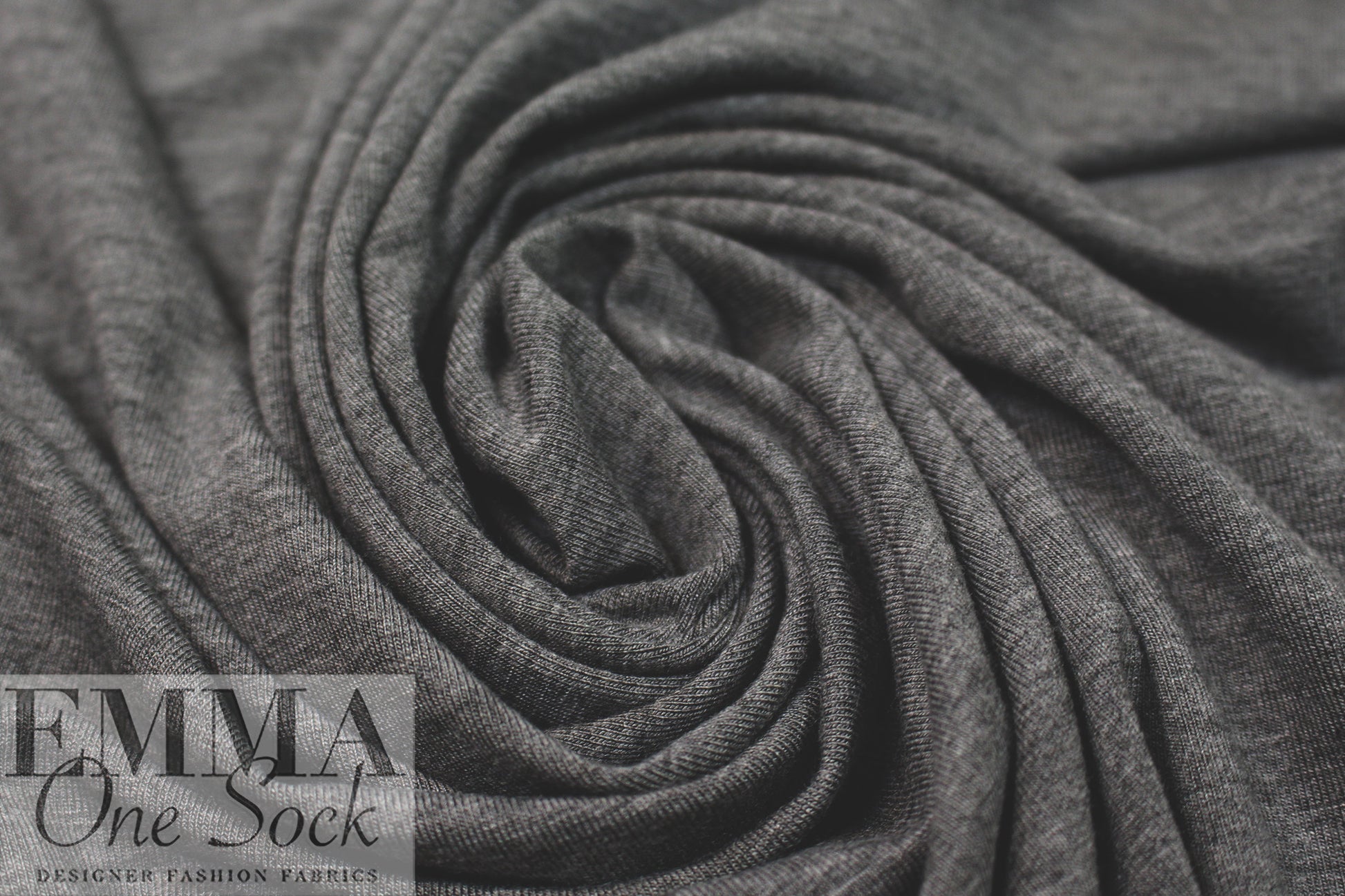 dark gray heather Oeko-Tex bamboo/spandex 4-way jersey  1 yard