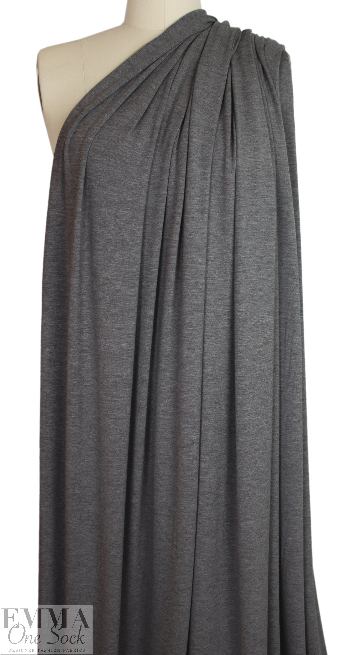 dark gray heather Oeko-Tex bamboo/spandex 4-way jersey  1.5 yds