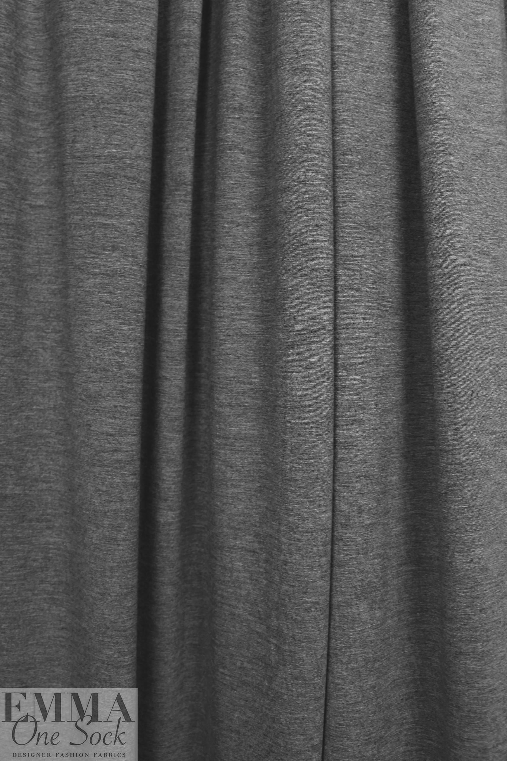 dark gray heather Oeko-Tex bamboo/spandex 4-way jersey  1 yard