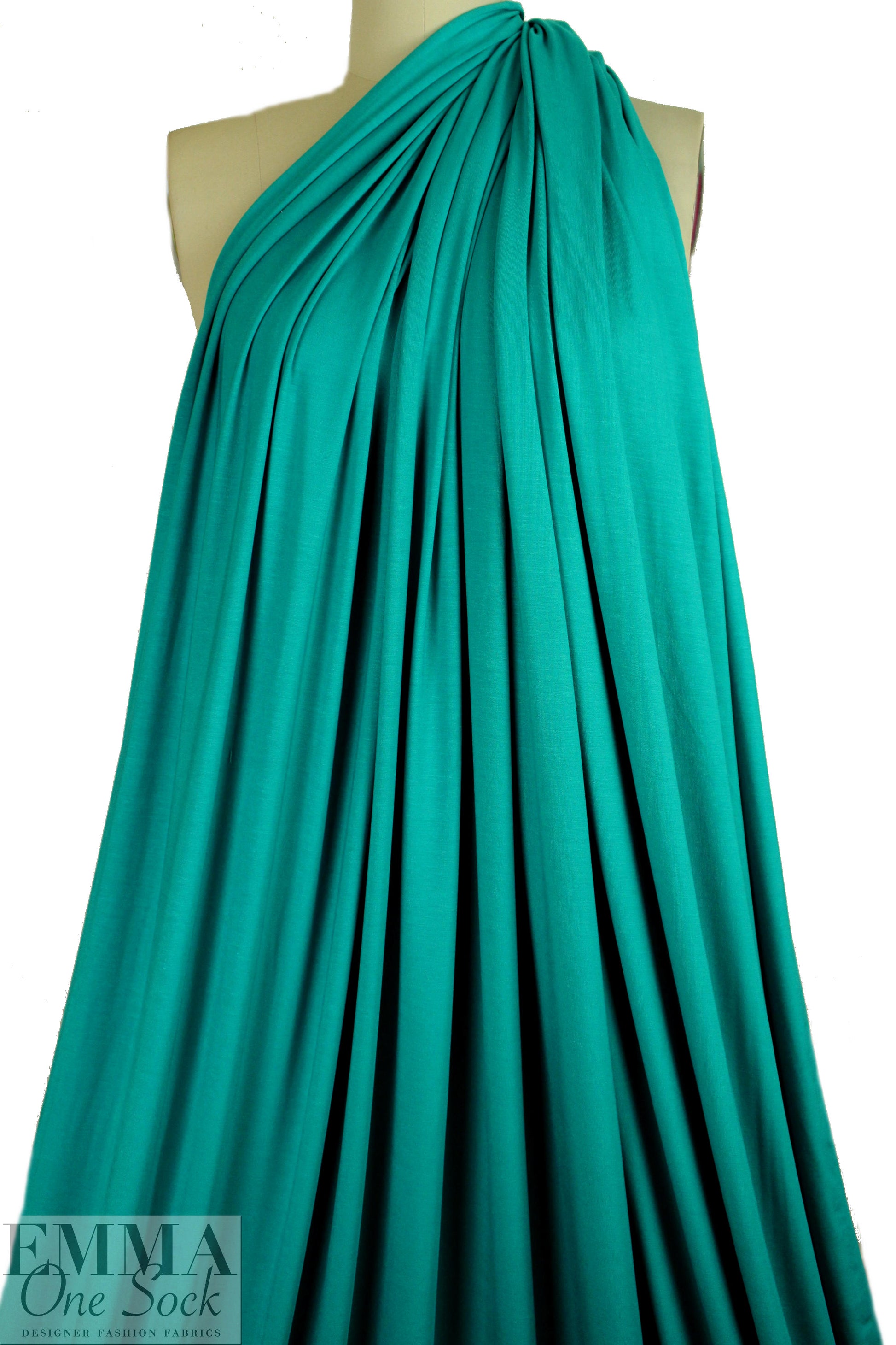 peacock Oeko-Tex bamboo/spandex 4-way jersey  1.5 yds