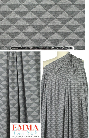 triangle bamboo/spandex jersey - black on gray .875 yds