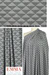 triangle bamboo/spandex jersey - black on gray 1.75 yds