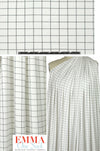 gridwork bamboo/spandex jersey - black on white 1 yard