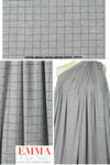 gridwork bamboo/spandex jersey - black on gray 1.5 yd