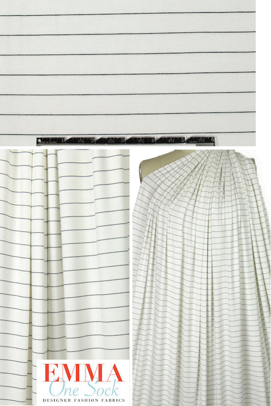 hairline stripe bamboo/spandex jersey - black on white