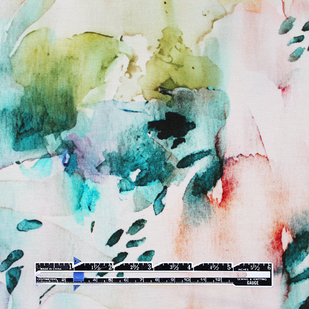 'watercolor garden' lightweight bamboo knit 1 yard