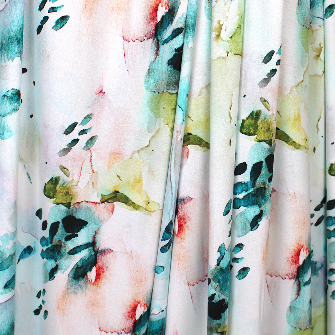 'watercolor garden' lightweight bamboo knit 1 yard