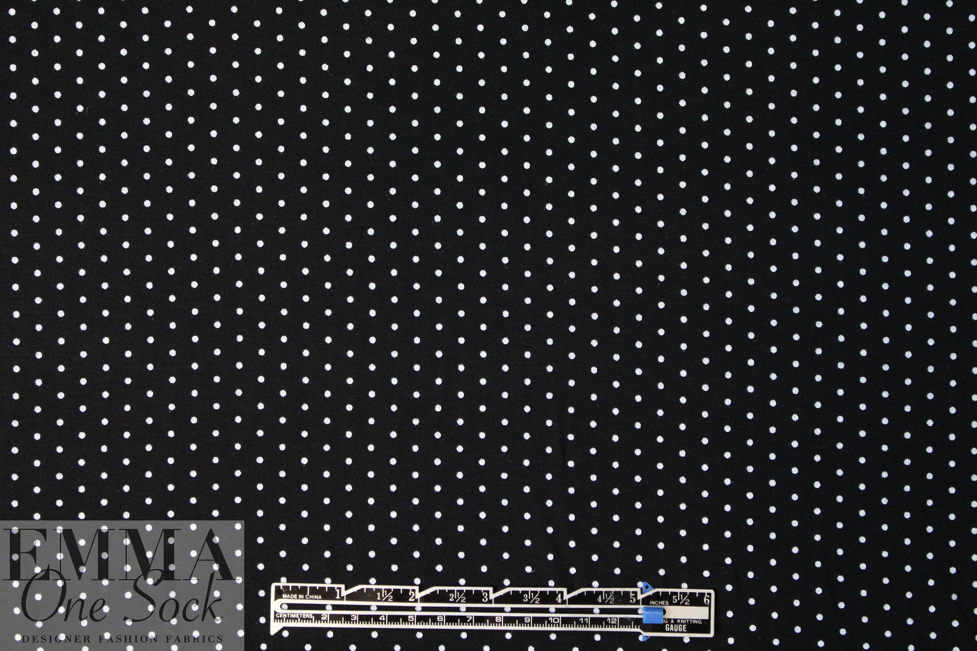 soft and drapey bamboo/spandex jersey - b/w dots 1 yard