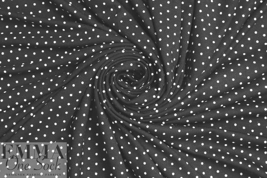 soft and drapey bamboo/spandex jersey - b/w dots