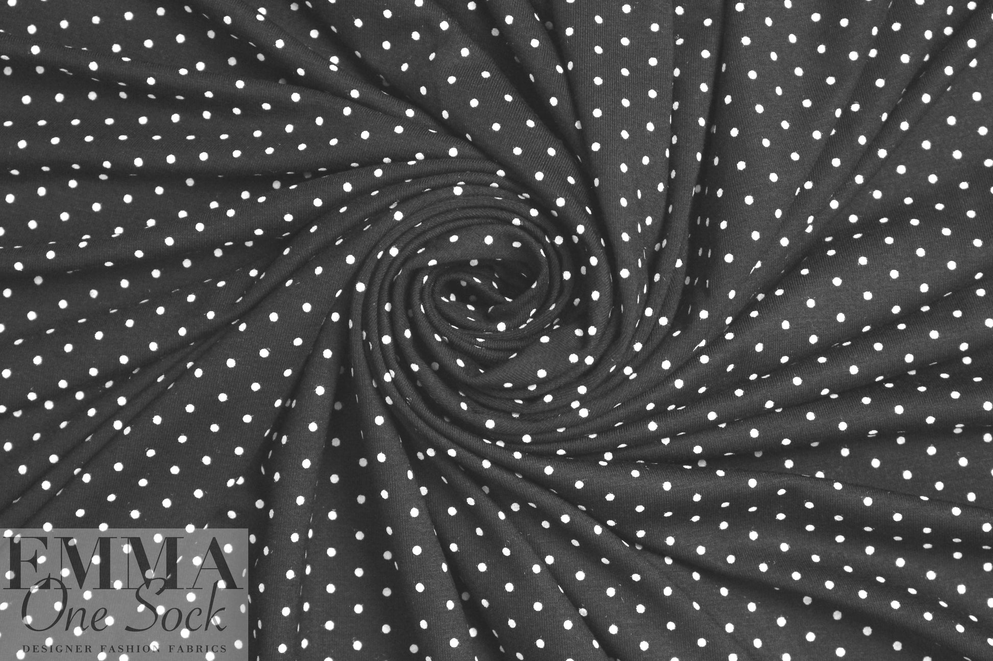 soft and drapey bamboo/spandex jersey - b/w dots 1.5 yds