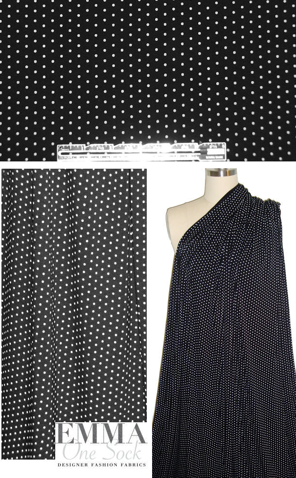 soft and drapey bamboo/spandex jersey - b/w dots 1.5 yds
