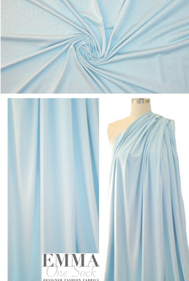 bamboo/cotton/spandex jersey - sterling blue 1.5 yds