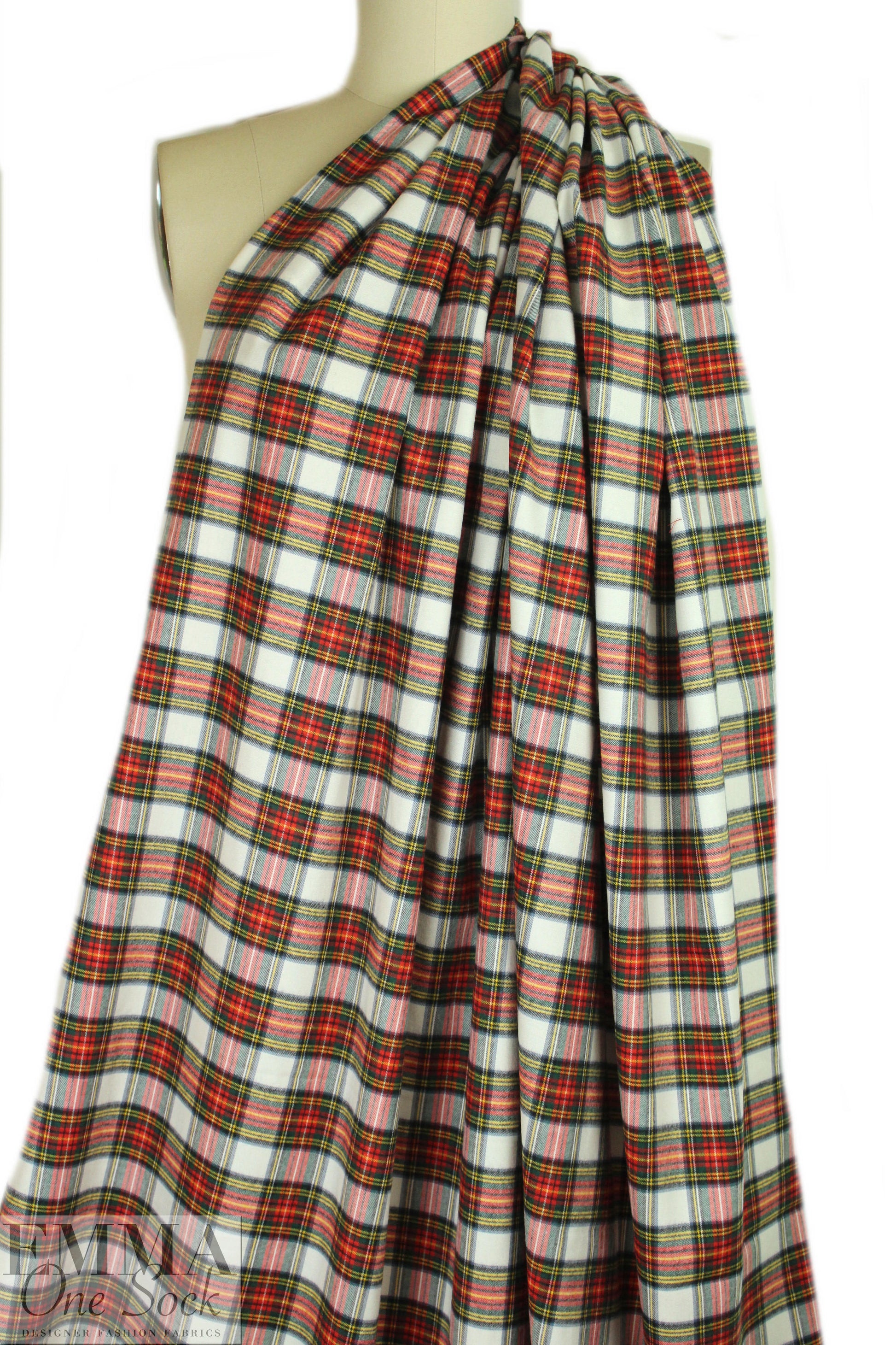 yarn-dye bamboo Oeko-Tex cert. plaid flannel - red/spruce 2.33 yd