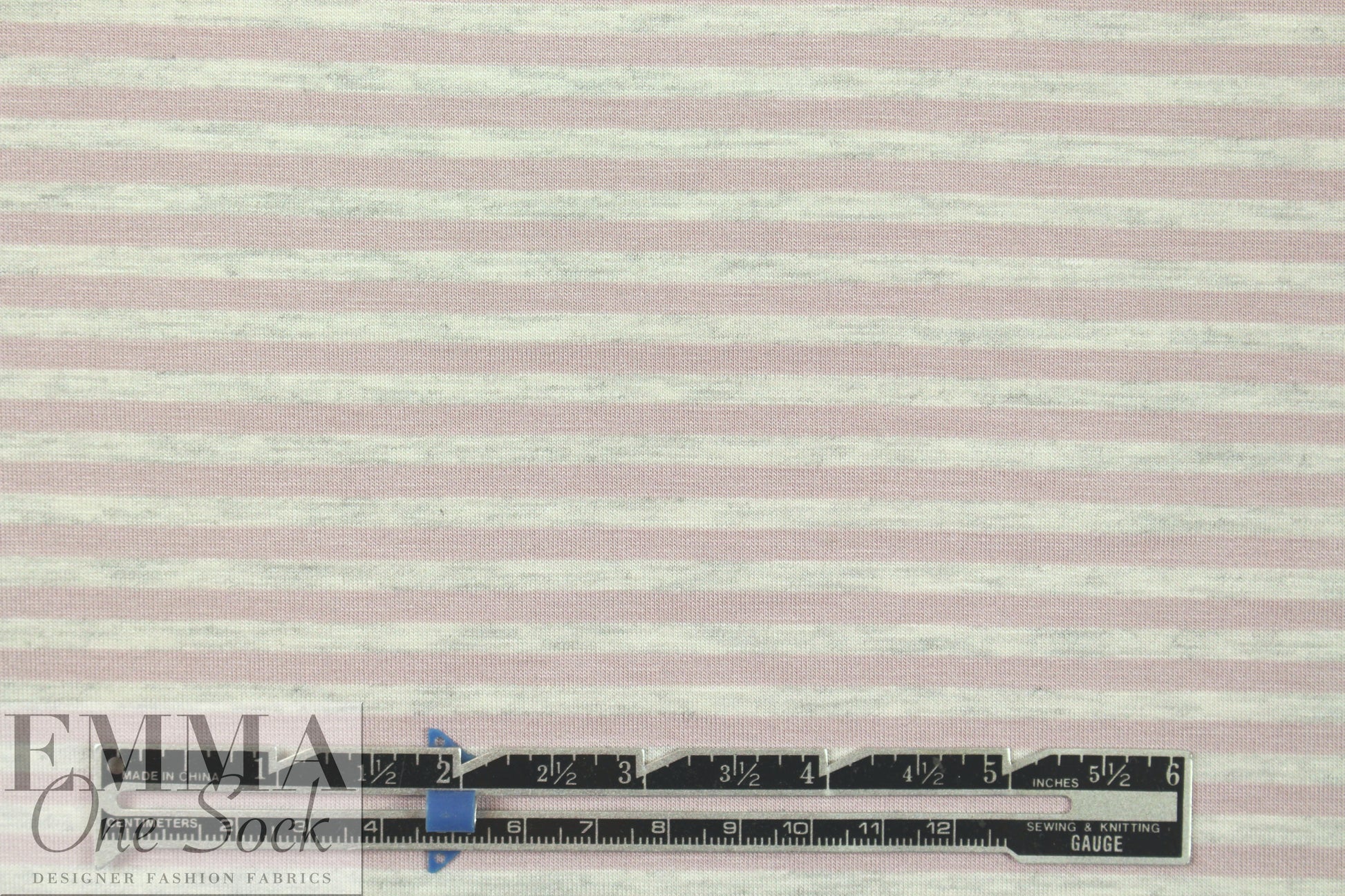 dusty pink stripe Oeko-Tex bamboo/spandex 4-way jersey