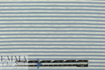 dusty blue stripe Oeko-Tex bamboo/spandex 4-way jersey  .5 yds