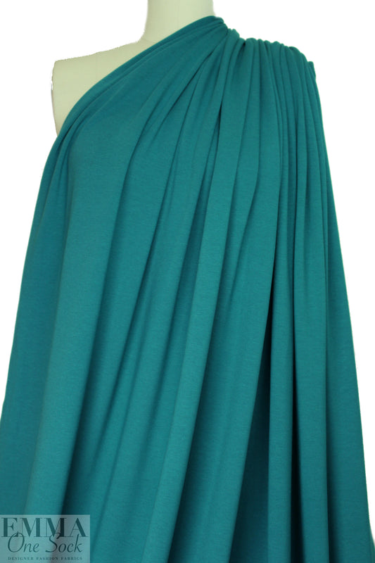 bamboo/cotton french terry - deep teal 1.5 yd