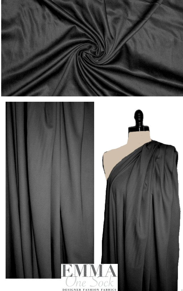 drapey bamboo viscose woven twill - black 1.625 yds
