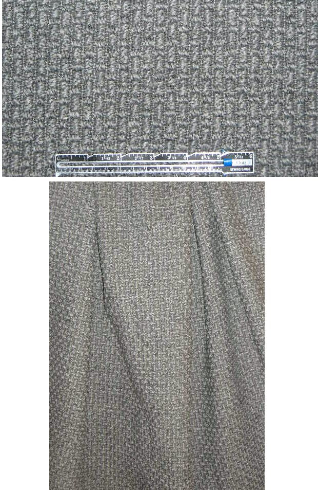 Italian textured basketweave wool coating - pewter 1 yard