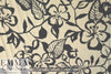 Italian floral overprinted basketweave - black/natural