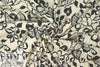 Italian floral overprinted basketweave - black/natural 2.25 yd