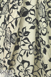 Italian floral overprinted basketweave - black/natural 2.25 yd