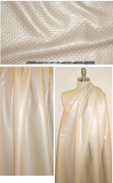 Italian super chic raffia-look vanilla basketweave suiting