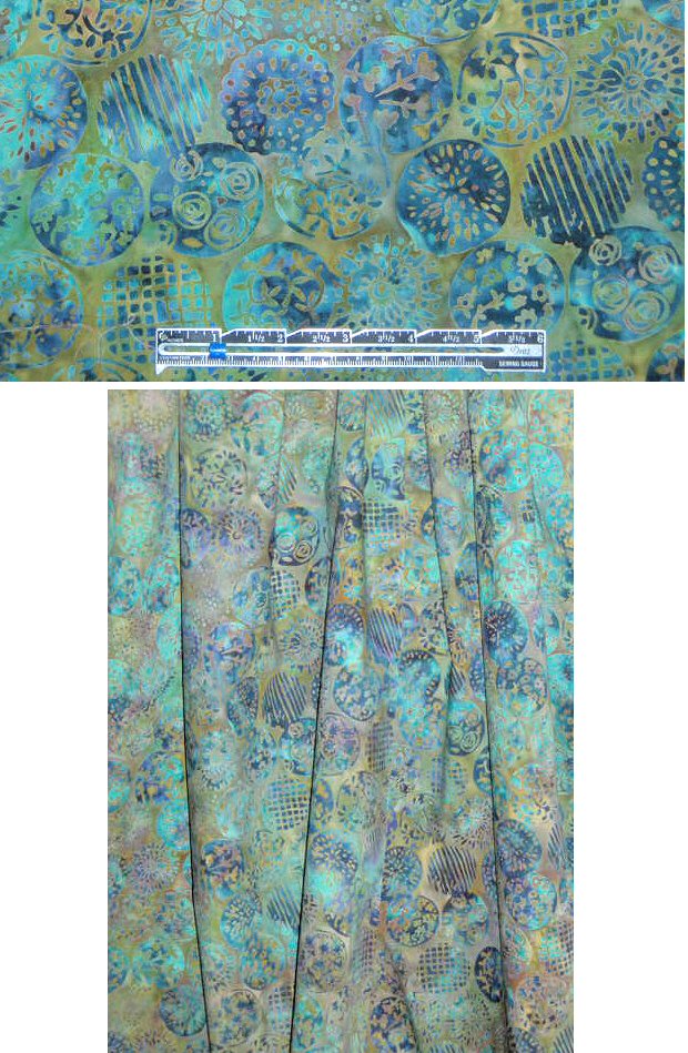 Bali hand-painted batik - blue/green medallion .75 yds