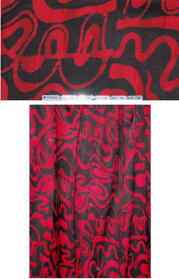 Bali red/black graphic dressweight rayon woven